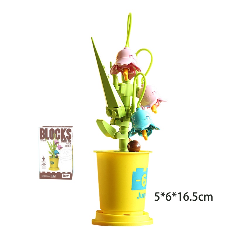 Potted Plants Bunga Dekorasi Brick/Balok Buket Bunga/Mainan Blok Bangunan Buket/Blok Flower Bouquet