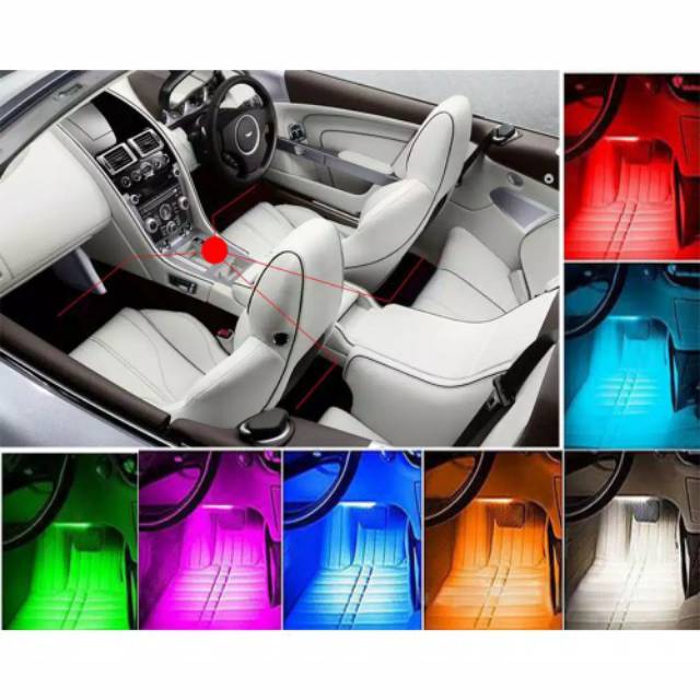 LAMPU LED KOLONG MOBIL LAMPU DASHBOARD 16 WARNA RGB REMOTE