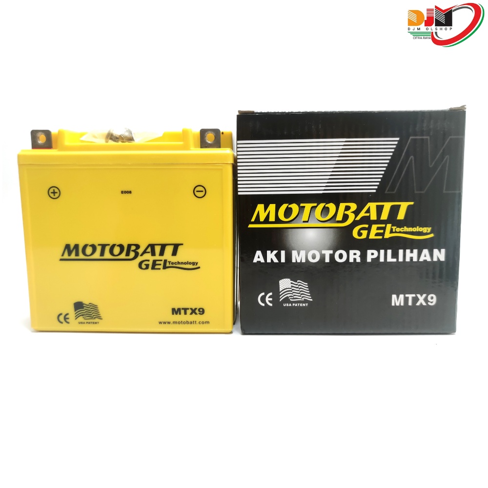 Motobatt Aki Gel MTX9 12V 9Ah Motor Bajaj Pulsar 180 200 220, Suzuki Thunder 125, TVS Apache