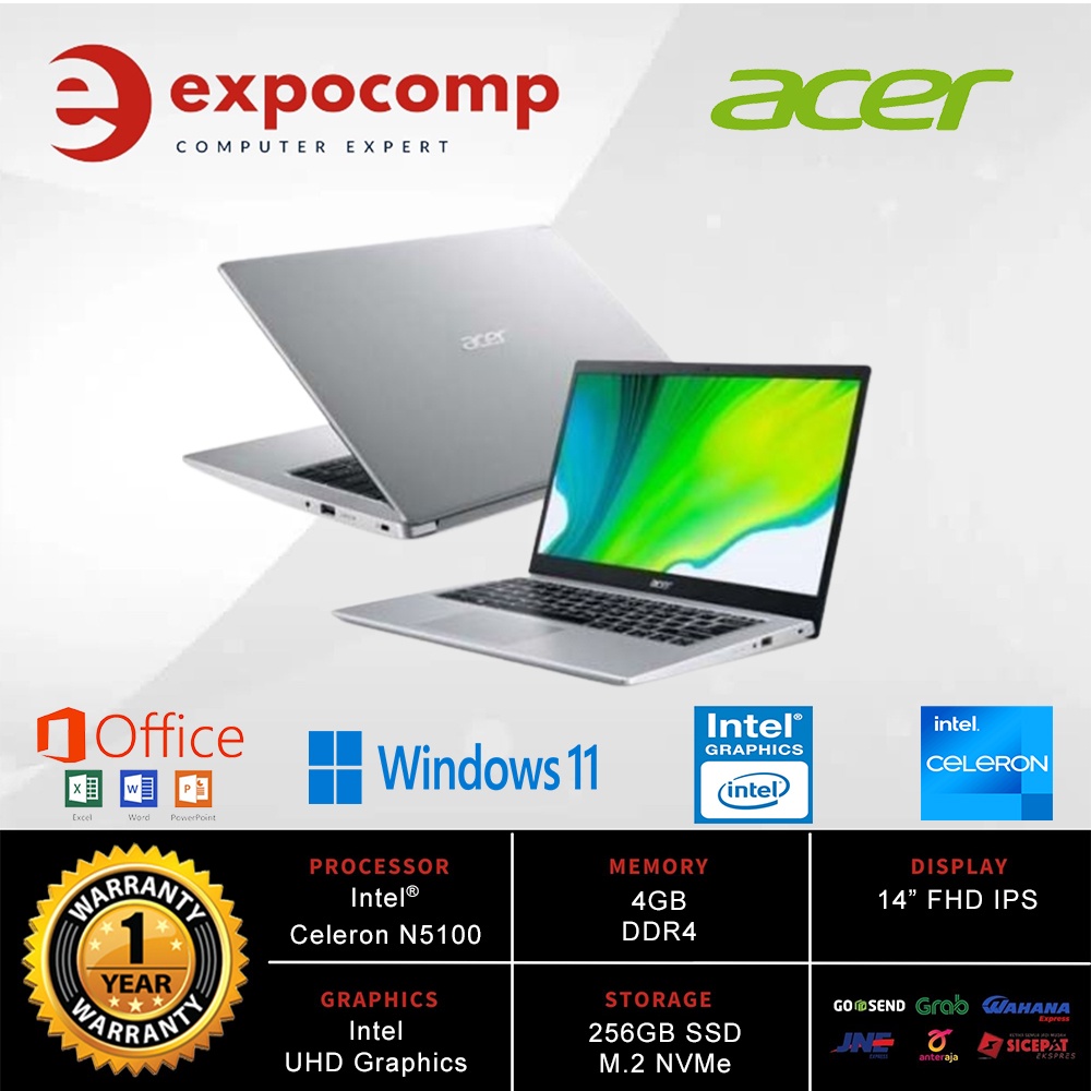 ACER ASPIRE SLIM 3 A314-35-C91P SILVER N5100
