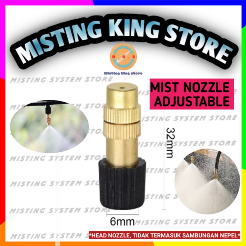 MIST NOZZLE SPRAYER ADJUSTABLE ATOMIZING SPUYER ALAT SIRAM TAMAN KEBUN KANDANG UNGGAS UKURAN NEPEL 6MM