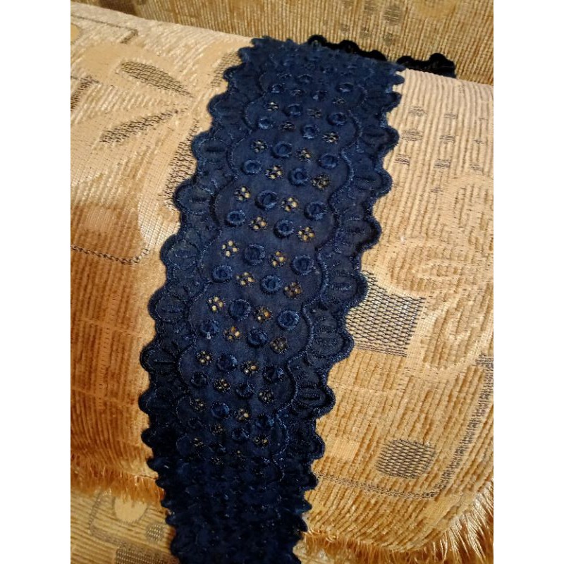 renda katun hitam bordir.