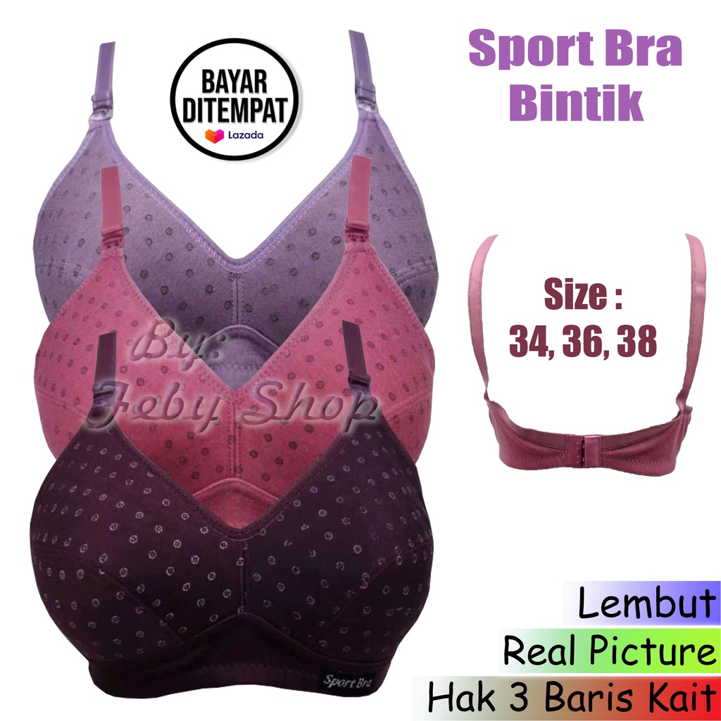 BH murah - Sport Bra Dewasa Motif Bintik