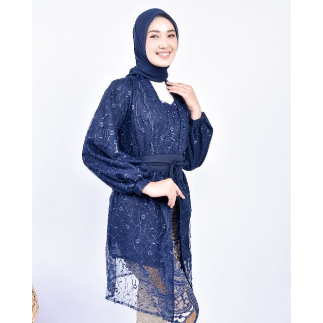 COUPLE NURBAYA TUNIC &amp; BLUS  NAVY