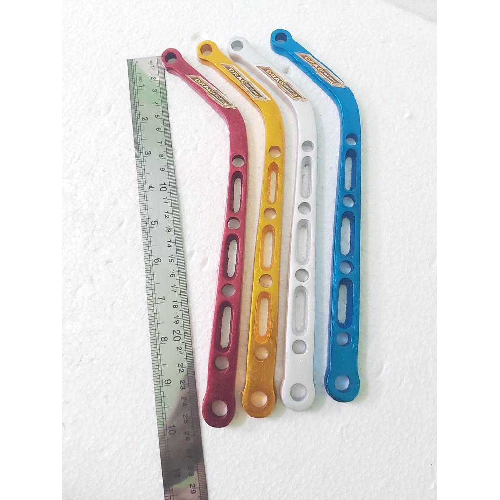 Pangkon knalpot L breket knalpot L almunium cnc motif coak panjang 17cm ukuran dari lubang ke lubang