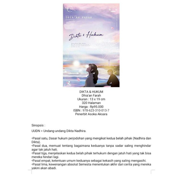 Harga novel dikta dan hukum