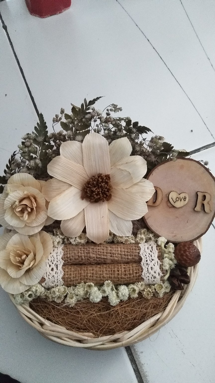 Eternal Natural Rustic/rattan Ring Basket (mahar Tempat Cincin/ring Bearer)
