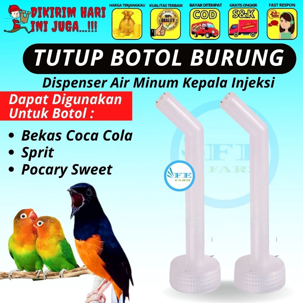 Dispenser Air Minum Kepala Injeksi Untuk Kandang Burung FEFARM