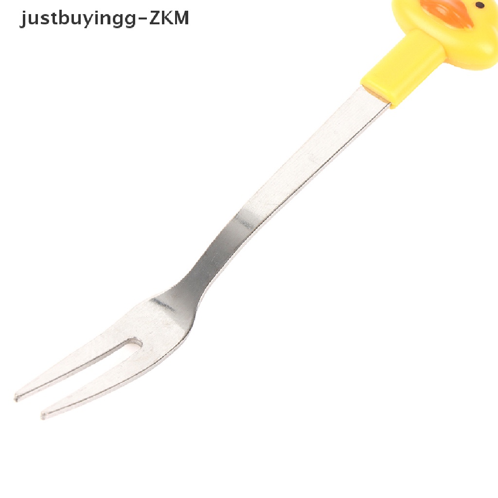 [justbuyingg] 6pcs/Set Cute Cartoon Duck Stainless Steel Dessert  Mini Salad Fruit Fork [zkm]