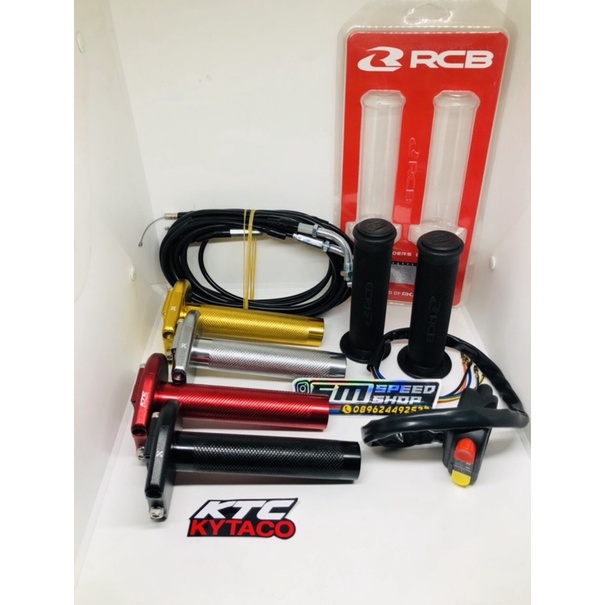 GAS SPONTAN KTC KYTACO + GRIP RCB ORI + SAKLAR DOMINO STATER NMAX AEROX BEAT SCOOPY NON KTC RACING