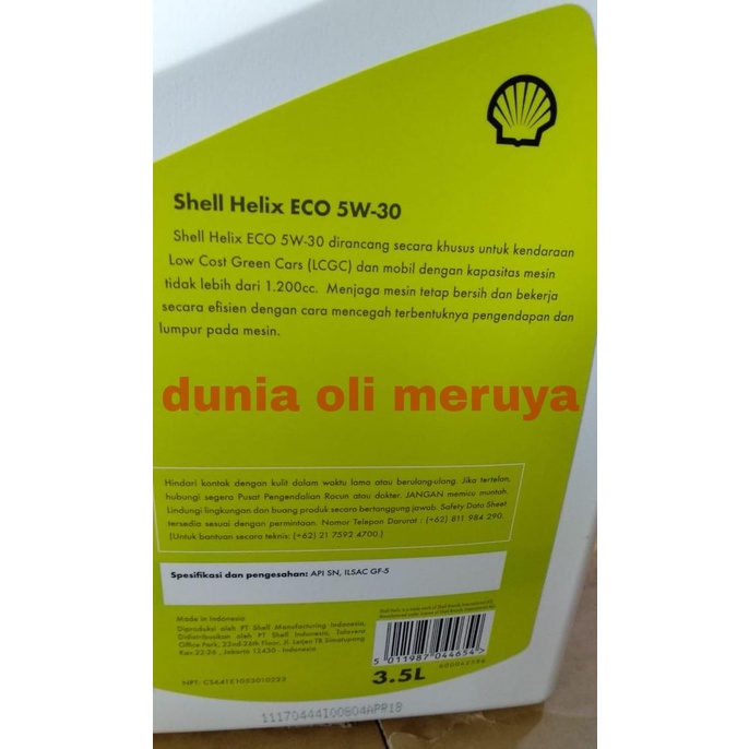 OLI MOBIL Oli shell helix eco 5w-30 3,5liter