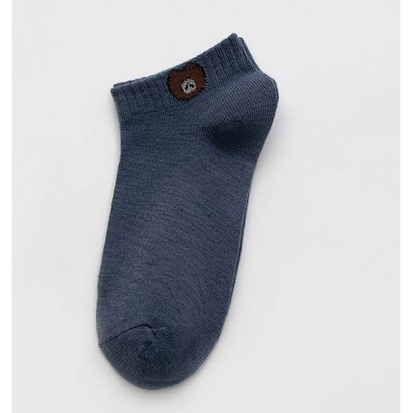 Kaos Kaki Ankle Pendek Lucu Tebal 1kg muat 86pcs Motif Brown Import Lembut GANNISE KK0002-KK0002 BLUE