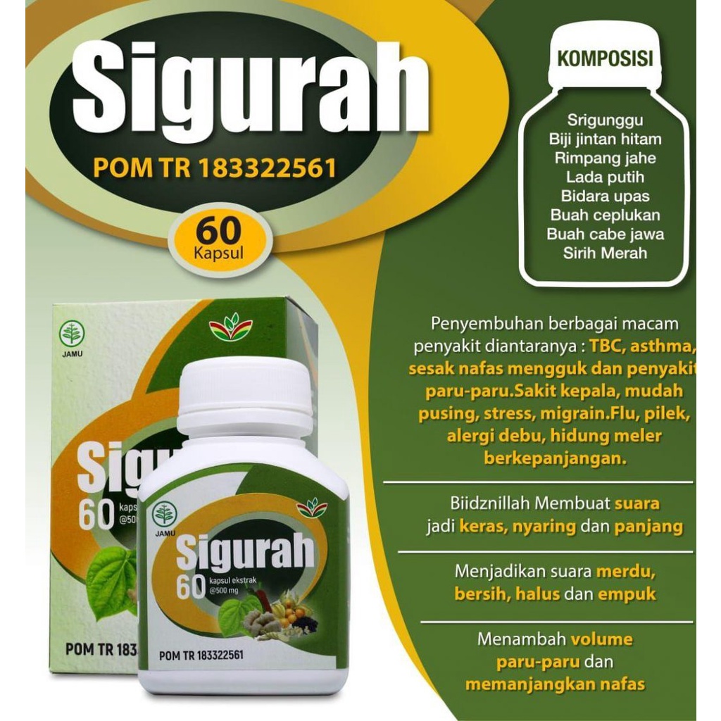 Kapsul Sigurah | Kapsul Gurah Herbal 60 Kapsul | Sigurah Original | Kapsul Herbal Gurah