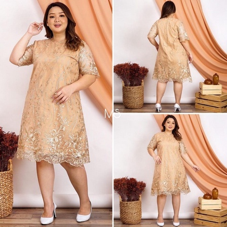 Mini Dress Berukat Pesta Natal Cansual Terbaru 2022 Dress Pesta Chandara Jumbo Kondangan Berukat Kek