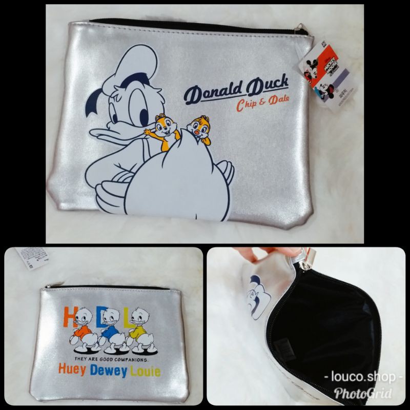 Pouch Dompet Silver Serbaguna Utk HP, Uang, Sanitizer Karakter Disney Donald Duck