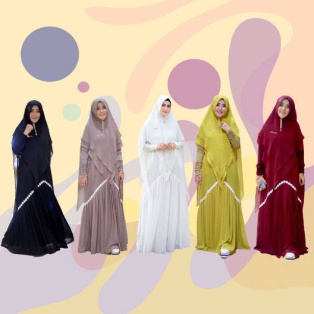 MEDINA SET Original By Kameela Hijabku. Gamis set ceruty HQ super bestseller warnawarni cantik