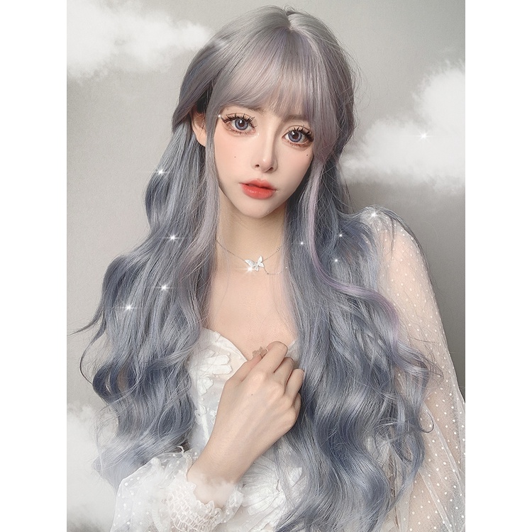 WIG RAMBUT PALSU WANITA RSW DAILY LOLITA 10255 70CM GRADASI GRAY - PURPLE ASH BLUE
