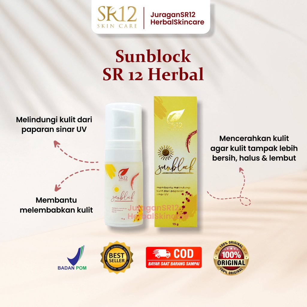 Suncare SR12 Sunblock Sunscreen Badan Pencerah Kulit Pelembab Kulit Kering Pelindung Kulit Dari Sinar Matahari Spf 30