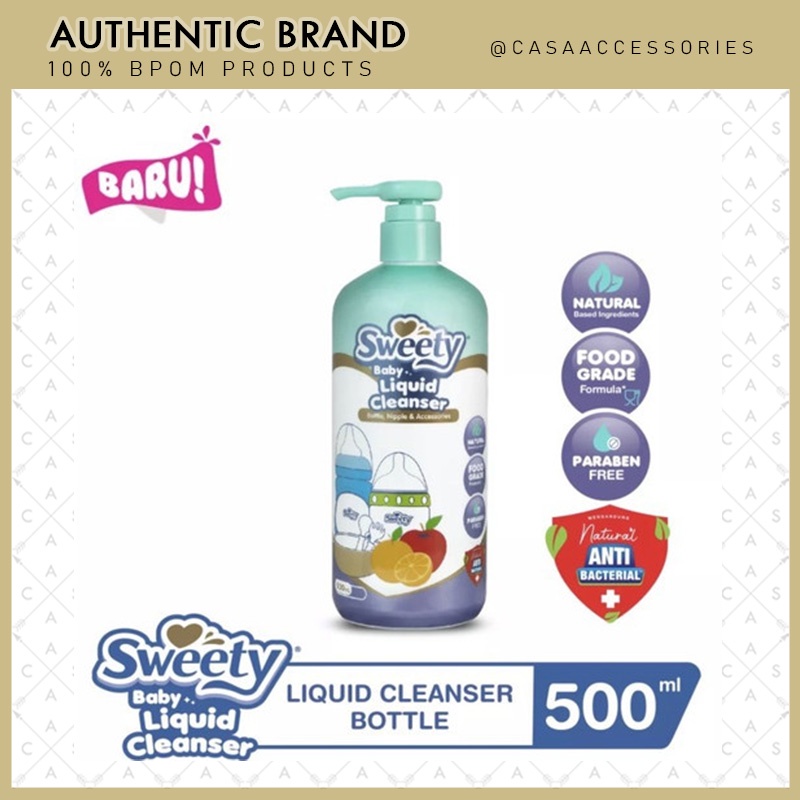 SWEETY Baby Liquid Bottle &amp; Nipple Cleanser / Sabun Cuci Botol Bayi - Pump 500 ml