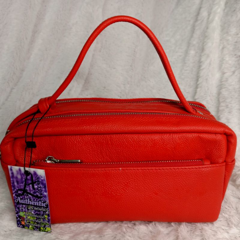 Authentic Alia Hand Bag 100% Kulit Sapi Asli Motif Kulit Jeruk