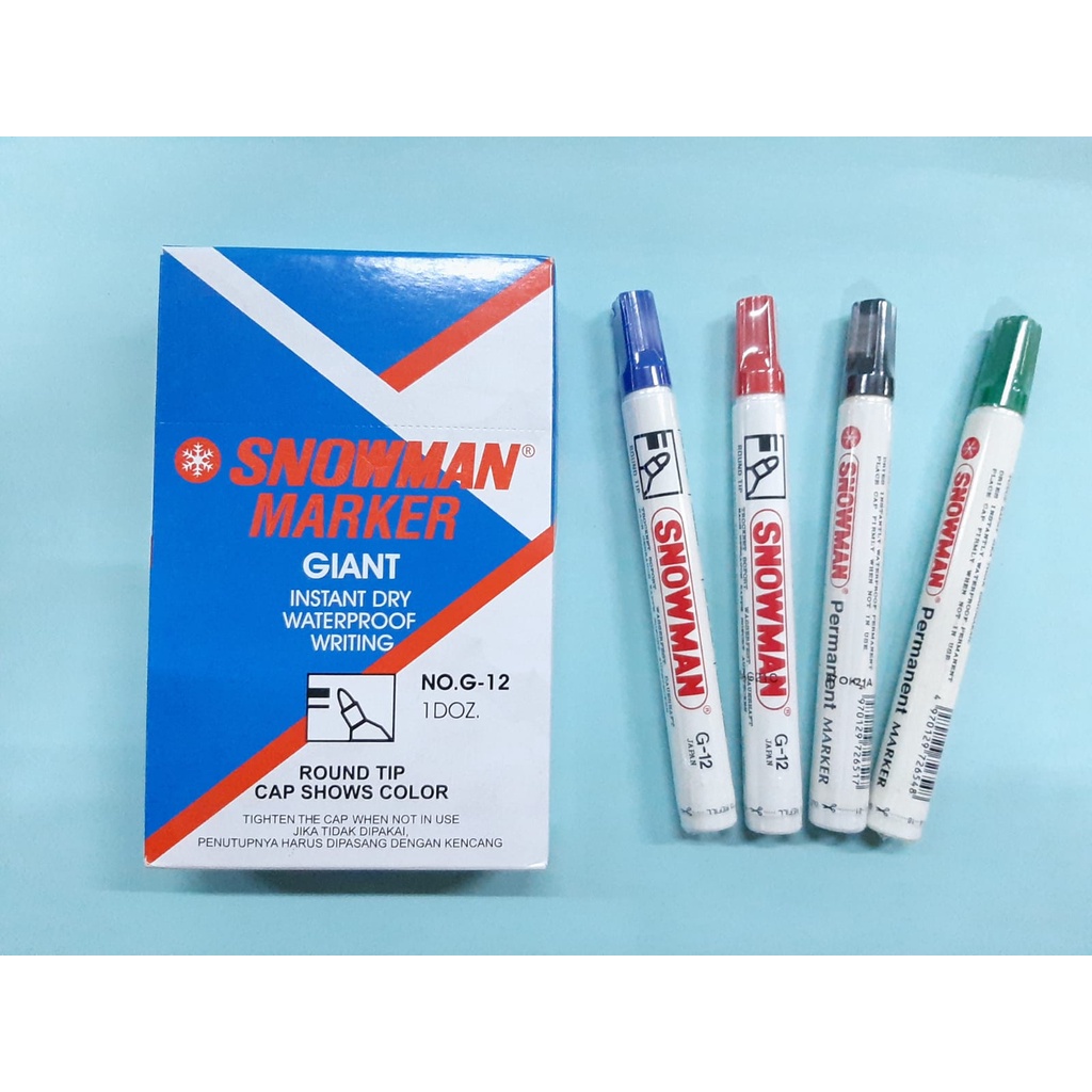 

Spidol Permanent G-12 hitam, merah, biru, hijau murah Tinta Permanent tidak dapat dihapus original