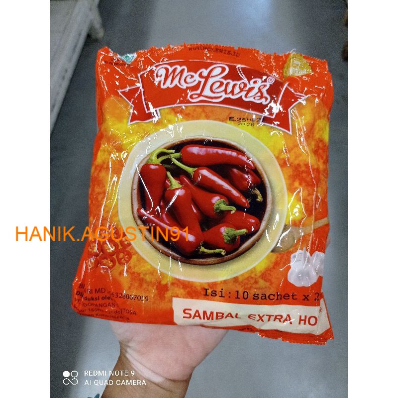 

Saus Sambal Ekstra hot Sachet isi 10 / Mc Lewis / Saos sambal SS91