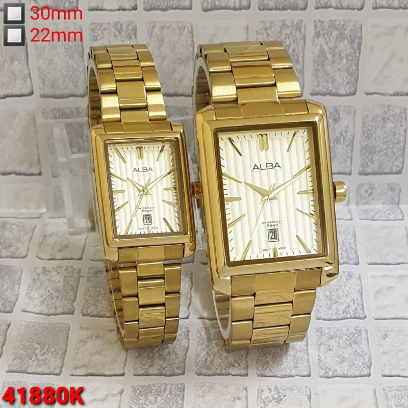 Jam Tangan Couple Pasangan 2022 Anti Air | Jam Tangan Alba Segi Rantai stainless steel