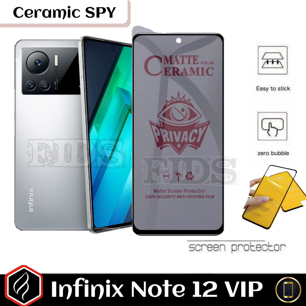 Anti Gores Layar Ceramic Privasi Infinix Note 12 VIP  Ceramic SPY Matte Anti gores Gaming For Infinix Note 12 VIP