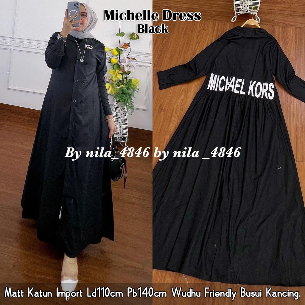 MICHEL CROSS MAXI/DRESS WANITA KEKINIAN/GAMIS SIMPEL MODEL TERBARU