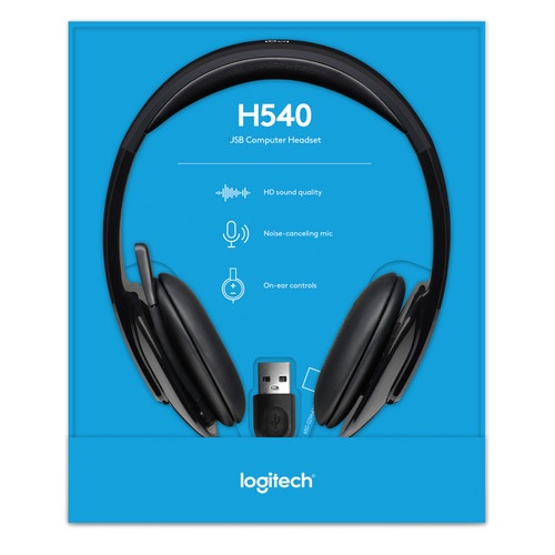 Logitech H540 Headset Stereo USB Mikrofon Noise-Cancelling