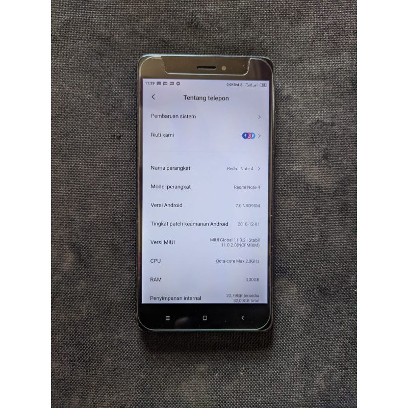 Xiaomi Redmi Note 4 4X Snapdragon Mido Bekas Second