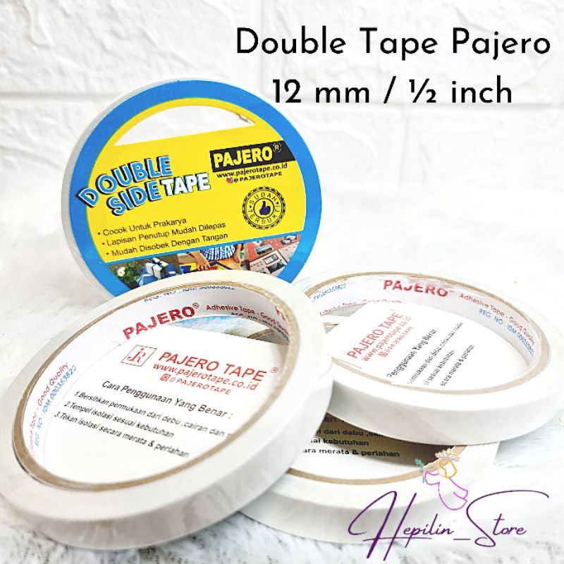 

Double Tape Pajero Setengah inch Ecer / Double Tabe 12mm / Double Tape 1 Inch / Isolasi Bolak Balik