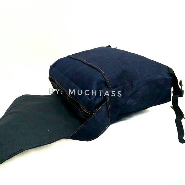 TAS SELEMPANG PRIA BAHAN JEANS 001 CLASIC-TAS CANVAS-SLING BAG