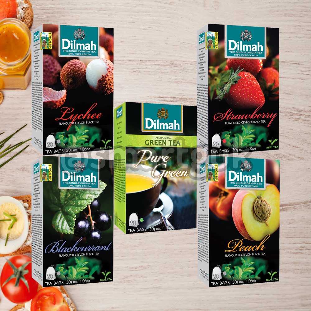 

Dilmah Lychee Strawberry Blackcurrant Peach Pure Green Tea 1 dus (20 pcs) Teh Celup