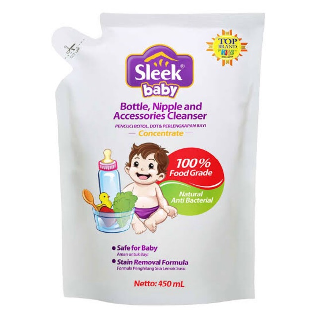 Sleek baby bottle nipple &amp; accessories cleanser  450ml/ sabun sleek / sleek cleanser