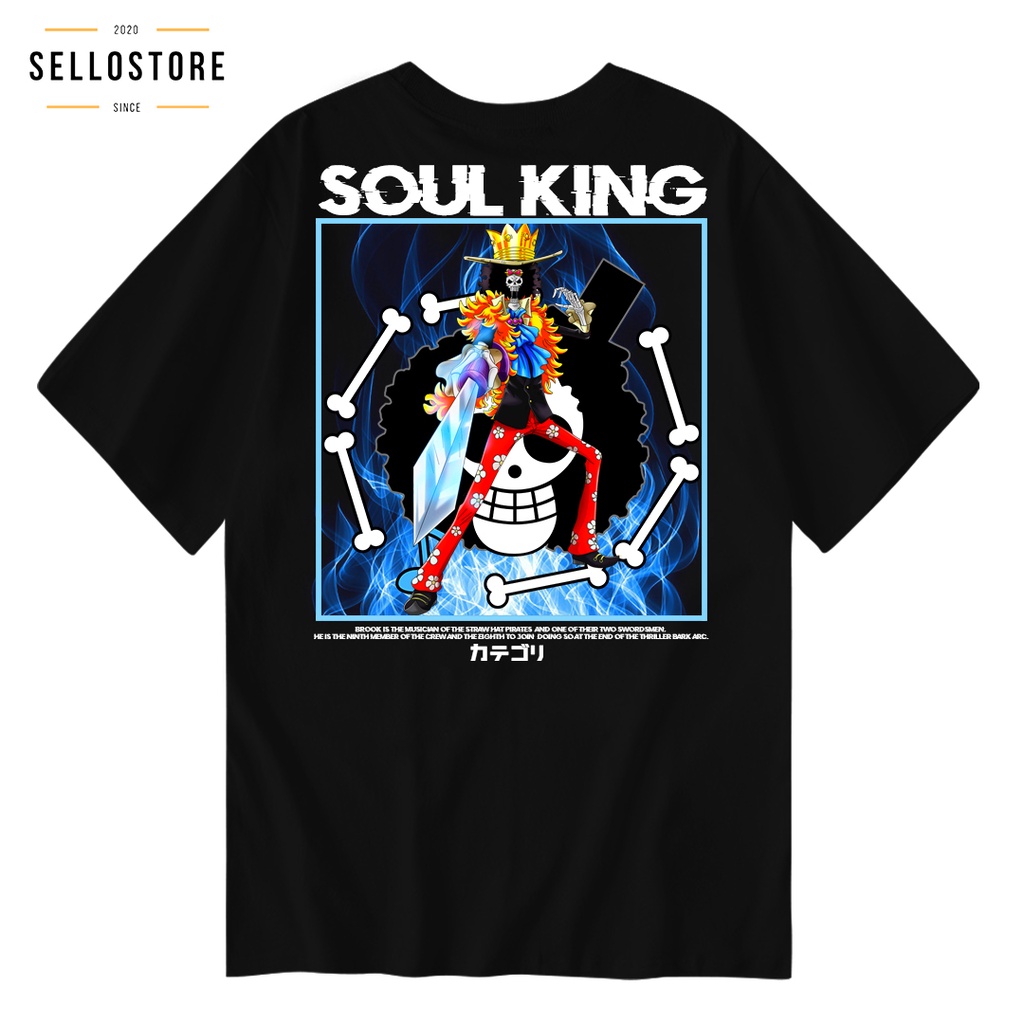 Kaos Anime One Piece BROOK THE SOUL KING Baju Kaos One Piece Original Clothing Baju Wibu Distro Jepa