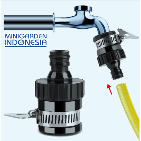 sambungan selang taman 1/2 inch F001 hitam quick hose connector penyiraman semprotan taman irigasi