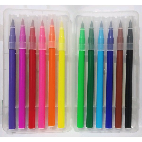 

Langsung Order Spidol DEBOZZ 12 Warna Brush Pen per Set Berkualitas