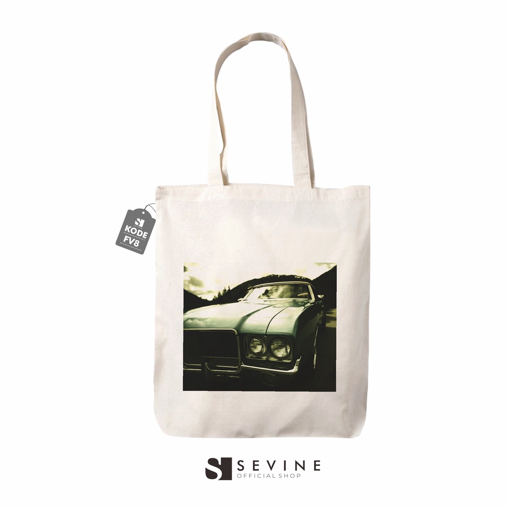 Sevine Totebag Tas Tote Bag Resleting Laptop Wanita Drill Vintage Retro - FV