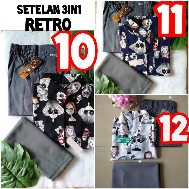 Setelan Baggypants Dan Kemeja Monalisa Retro