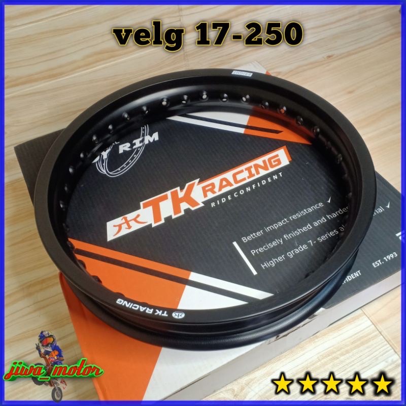 Velg Tk Racing 250 Ring 17 Velg almunium Ring 17 TK Racing Lebar 250 Hitam