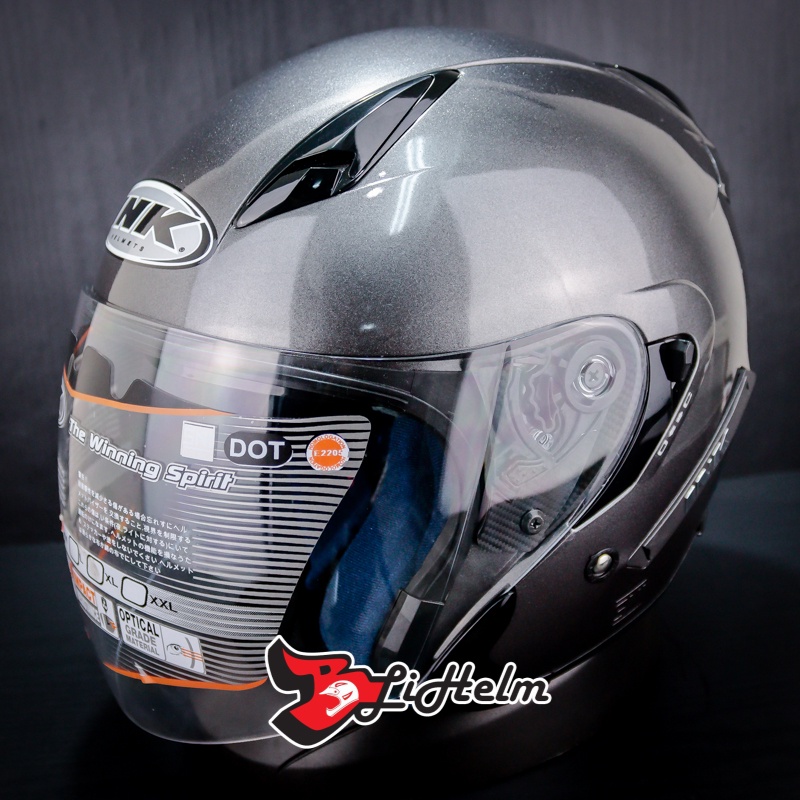 HELM INK METRO 2 GUNMETAL | METRO2 HALF FACE HELMET SNI | INK METRO DOUBLE VISOR