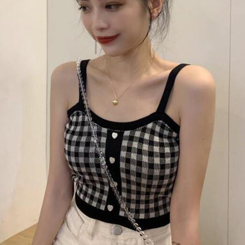 CLT021 – Tanktop Wanita Sexy Pendek Kotak Korea Jepang Lucu