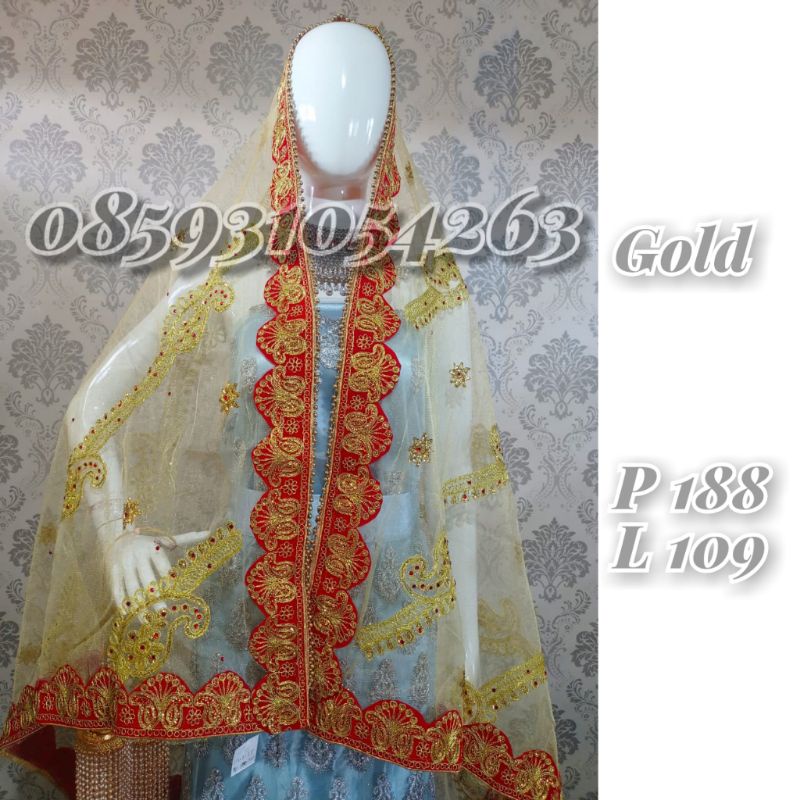 Selendang india ori / dupatta india / selendang pengantin indial-3