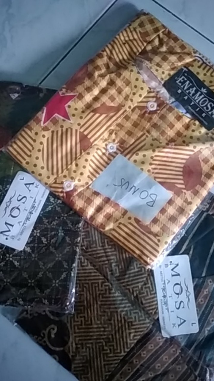 Atasan Blouse Batik Mosa Wanita Lengan Panjang Kancing Depan. Motif Wed Biru Batik Pekalongan -a03