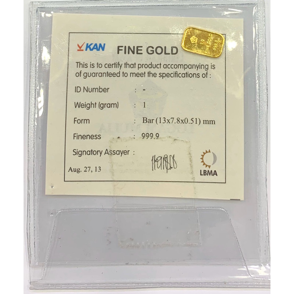 Logam Mulia Emas Antam Fine Gold 1 Gram
