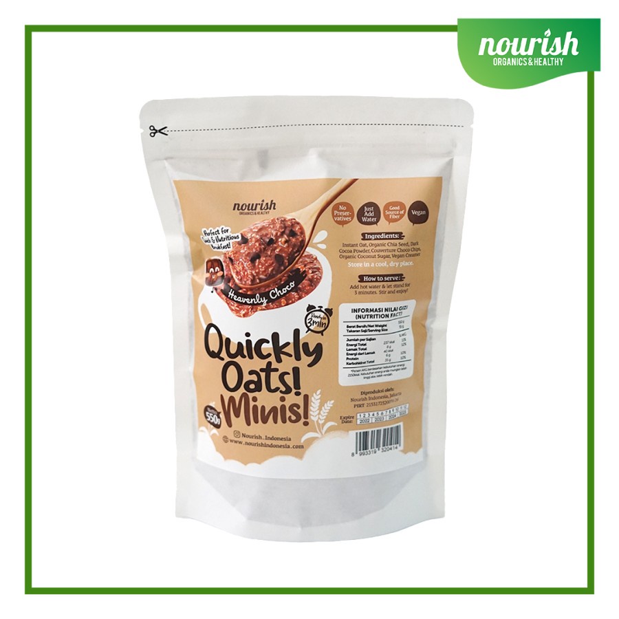 Quickly Oats! Minis! Instant Oatmeal Heavenly Choco JUMBO (550gr)