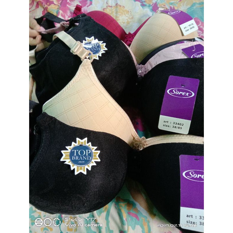 BRA - BH MERK SOREX BUSA TANPA KAWAT UKURAN 32 34 36 38 40 42 44 46