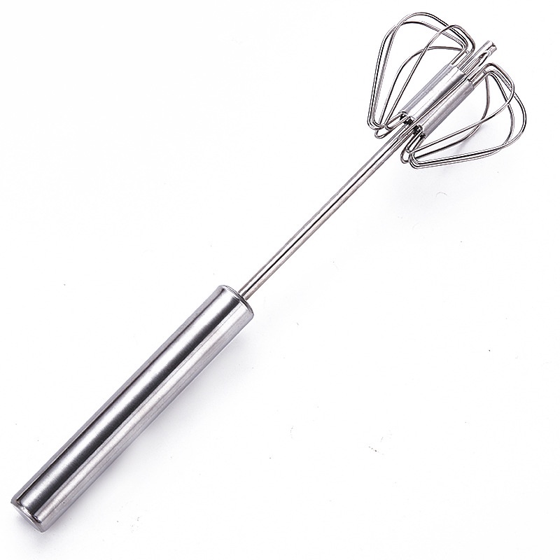 Tangan Push Gaya DIY Rotating Telur Kocokan Baking Mengalahkan Krim Blender Stainless Steel Semi Otomatis Pengocok Telur