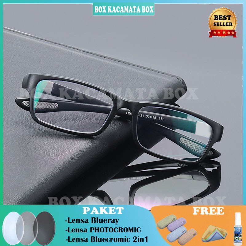 Kacamata Frame+Lensa Anti blueray/photocromic/untuk miuns TR90 51021